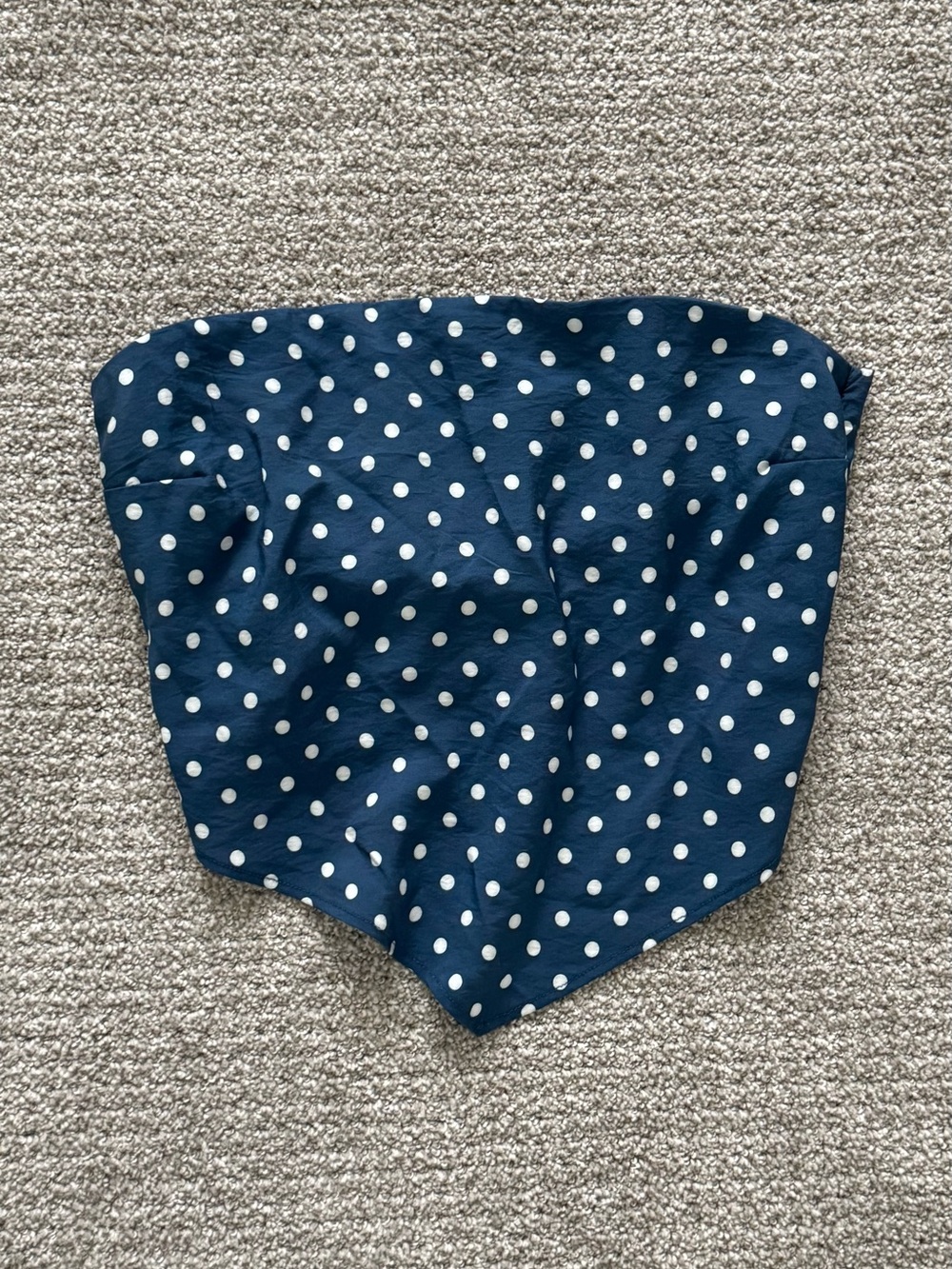 Abercrombie Navy Polka Dot Bandana Tie Strapless Top
